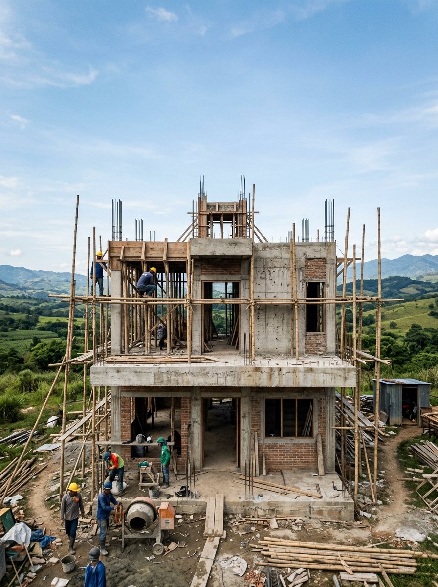 Heavy Basalt Structural Concrete Framing